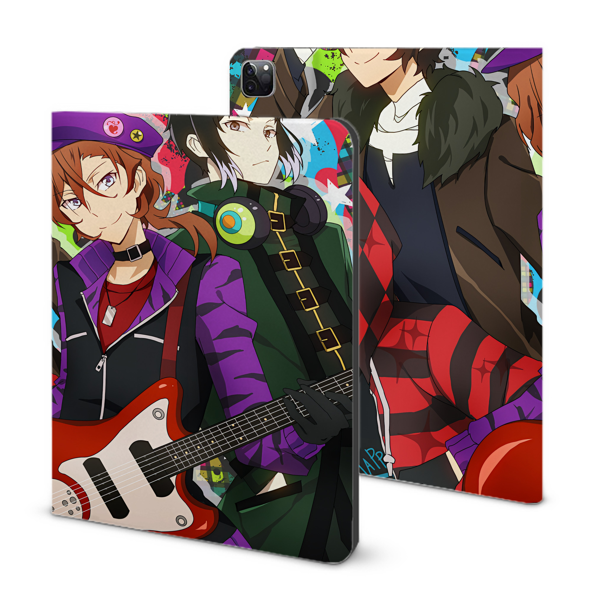 （画像用） 文豪ストレイドッグス Bungo Stray Dogs IPad ケース ブック型 PUレザー TPU 耐衝撃 軽量 薄型 ペン収納なし 全面保護 IPad 各モデル対応
